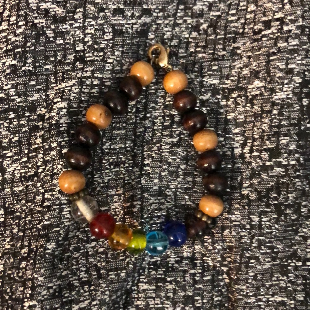 Wood bead bracelet